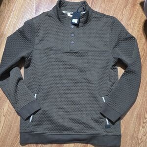 Outpost Makers Textured Dark Brown Quarter Snap Pullover Sweater, Size L, NWT